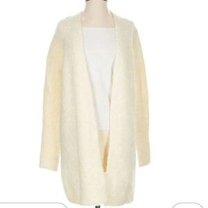 Theory Cream Open-Front Cardigan